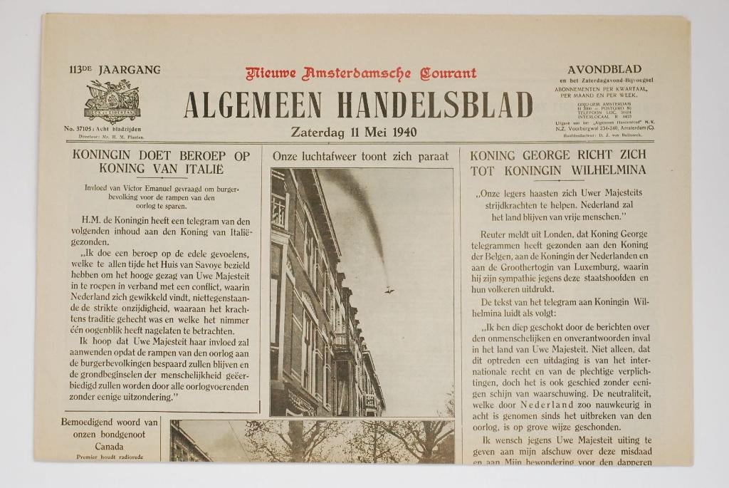 11 mei 1940 - Algemeen Handelsblad | Heruitgave 1994, Verzamelen, Militaria | Tweede Wereldoorlog, Zo goed als nieuw, Verzenden