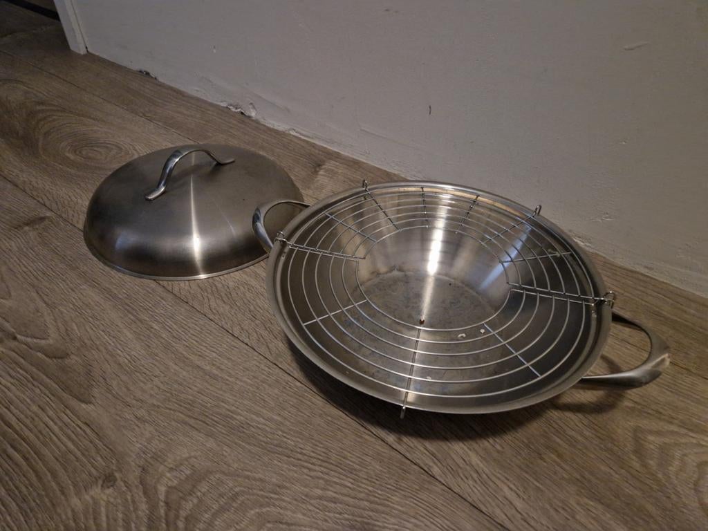 Fissler Gratineerpan / Braadpan - 28 cm, Gebruikt, Inductieplaat, Ophalen of Verzenden, Rvs