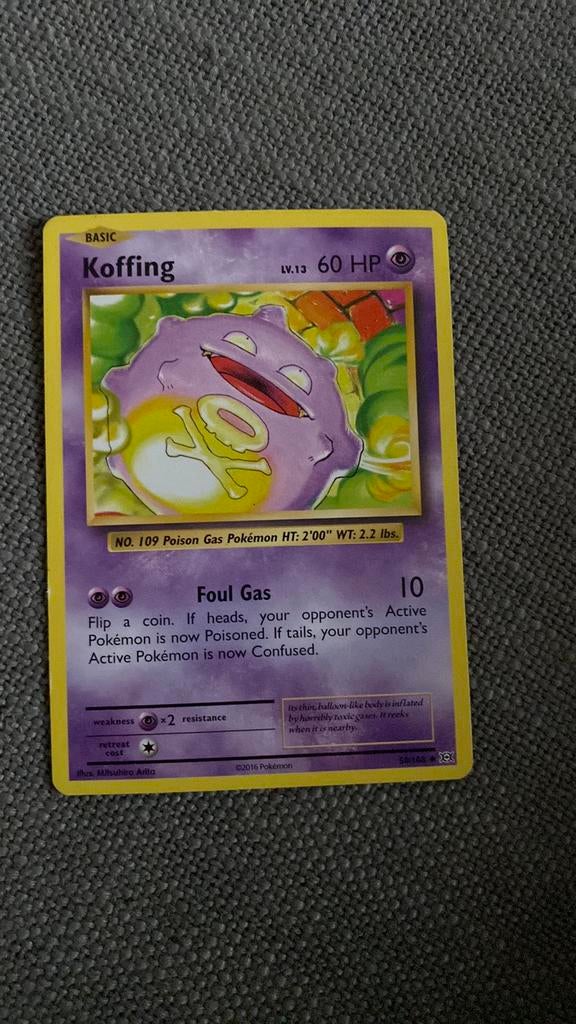 Koffing Pokémon kaart alleen vandaag 45,00, Ophalen of Verzenden, Zo goed als nieuw