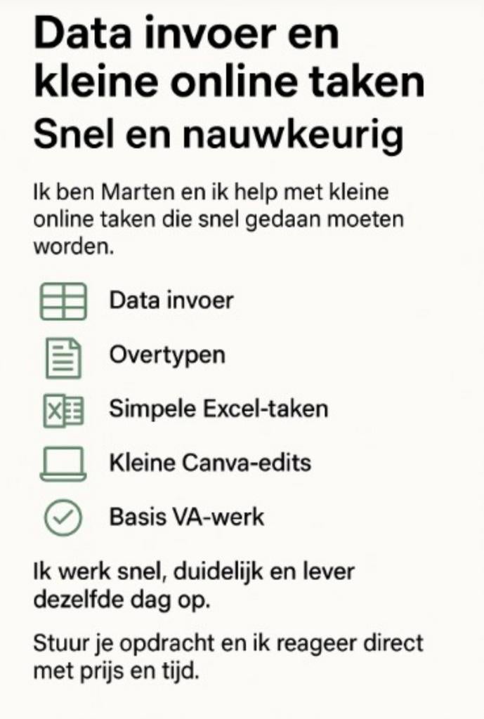Data invoer en administratieve ondersteuning, Diensten en Vakmensen, Administratie of Boekhouding