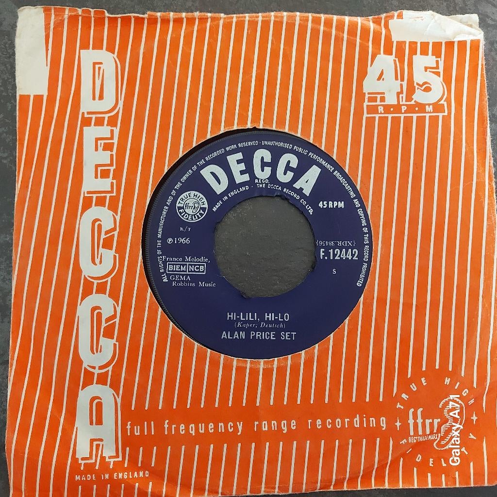 45 rpm Alan Price Set - Hi Lili, Hi Lo (1966), Gebruikt, 7 inch, Single, Ophalen of Verzenden