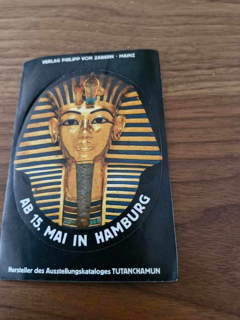 5992 Sticker Tutanchamun Catalogus Tentoonstelling Hamburg, Ophalen of Verzenden, Zo goed als nieuw