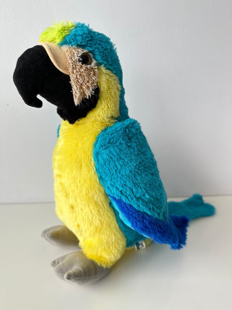 Knuffel papegaai blauwe ara zacht 30-50 cm / Semo, Ophalen of Verzenden, Zo goed als nieuw, Overige typen