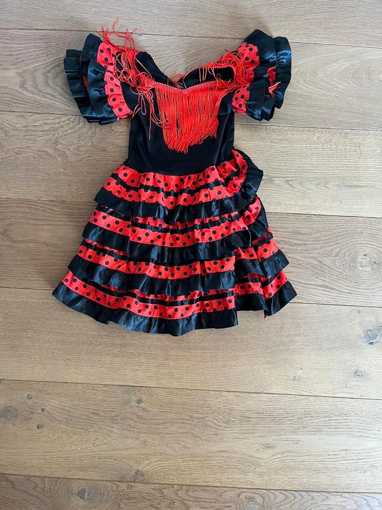 Spaans jurkje ( 4/5 jaar), Ophalen of Verzenden, Zo goed als nieuw, Maat 34 (XS) of kleiner, Carnaval