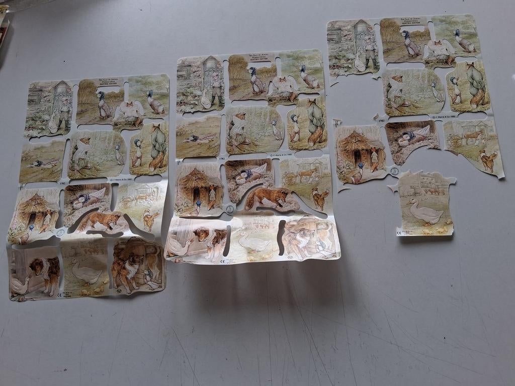 Ongeveer drie vel Beatrix Potter poesieplaatjes, Verzamelen, Poesieplaatjes, Ophalen of Verzenden