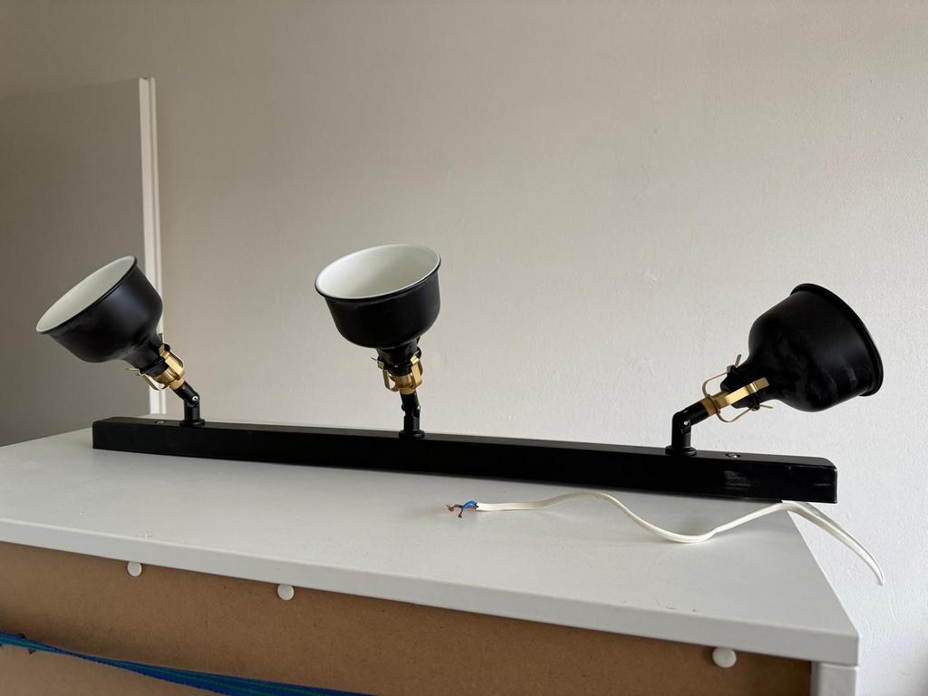 Ikea Lamp - Zwart met gouden details, Ophalen of Verzenden, Zo goed als nieuw, Metaal, Industrieel