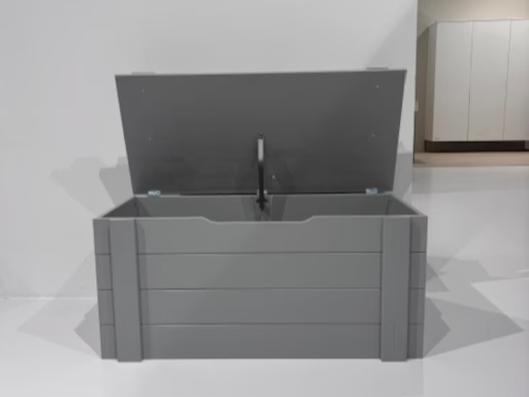 Woood Dennis Speelgoedkist betongrijs, Huis en Inrichting, Woonaccessoires | Kisten, Gebruikt, Minder dan 50 cm, 75 tot 100 cm
