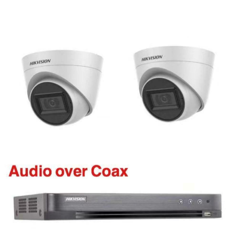 2MP Hikvision TVI beveiligingscamera set/4CH DVR+2x camera's