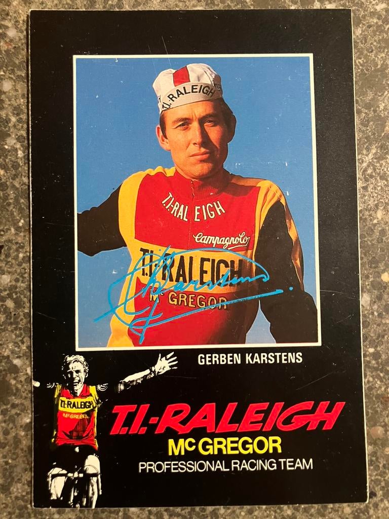 Gerben Karstens - kaart 1978 - ti raleigh - wielrennen, Ophalen of Verzenden, Gebruikt, Overige sporten, Poster, Plaatje of Sticker