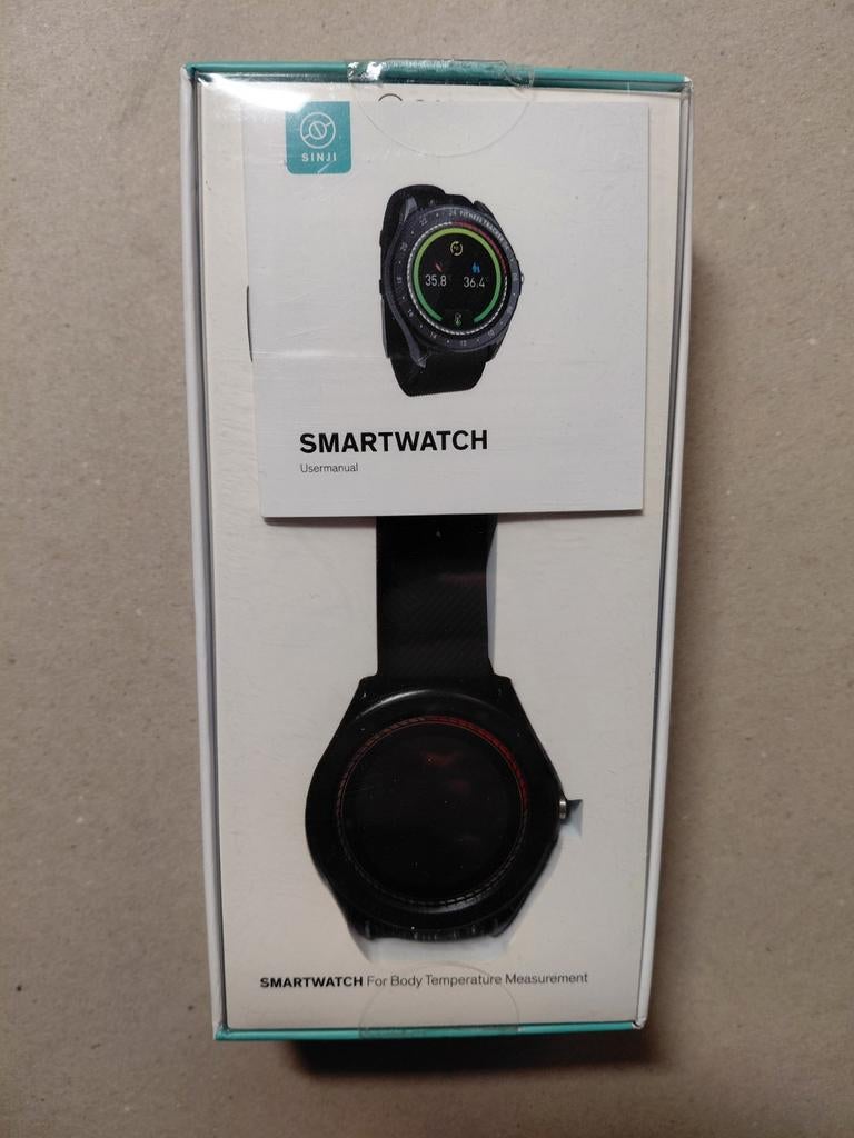Sinji Smartwatch - Nieuw in doos!, Zwart, Nieuw, Ophalen of Verzenden, Waterdicht