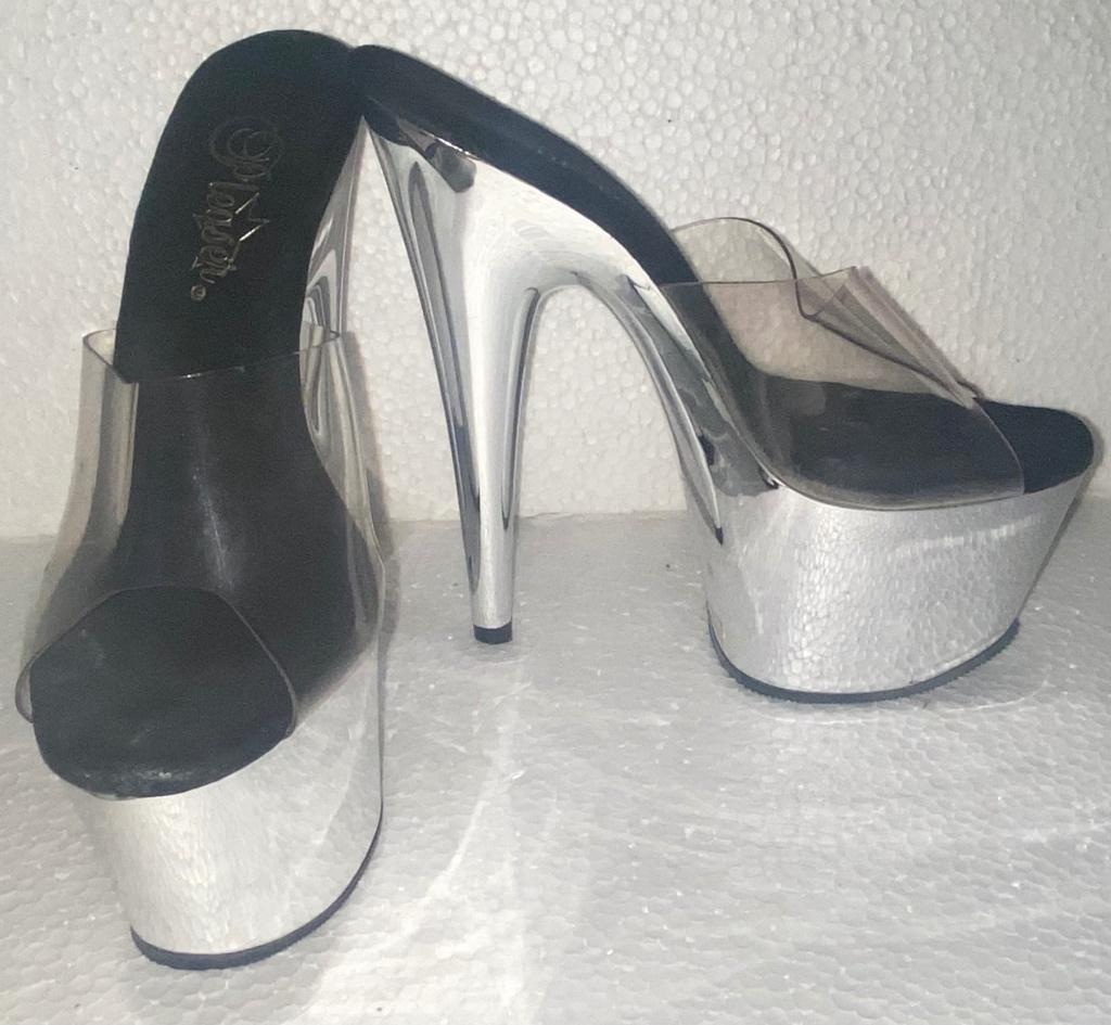 Sexy Pleaser hakken mt 36 zilver, Ophalen of Verzenden, Zo goed als nieuw, Overige kleuren