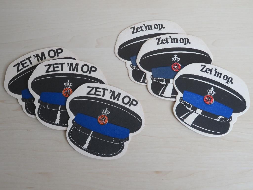 Koninklijke Marechaussee bierviltjes, 2 types, 6 stuks., Ophalen of Verzenden, Marechaussee, Nederland, Overige typen
