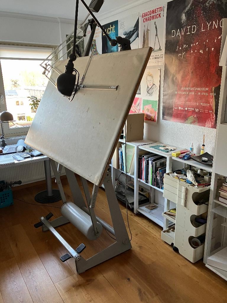 Professionele tekentafel 100x150 cm onderstel ; Friso Kramer, Ophalen, Gebruikt, 130 tot 150 cm