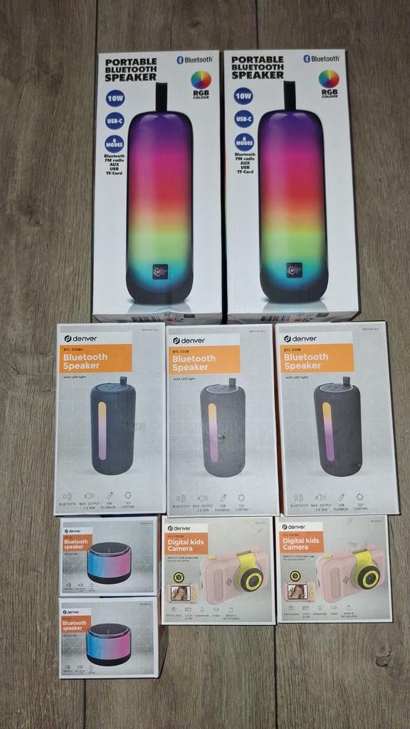 Partij Denver Bluetooth Speakers en Kinder Camera's, Overige merken, Overige typen, Nieuw, Ophalen of Verzenden