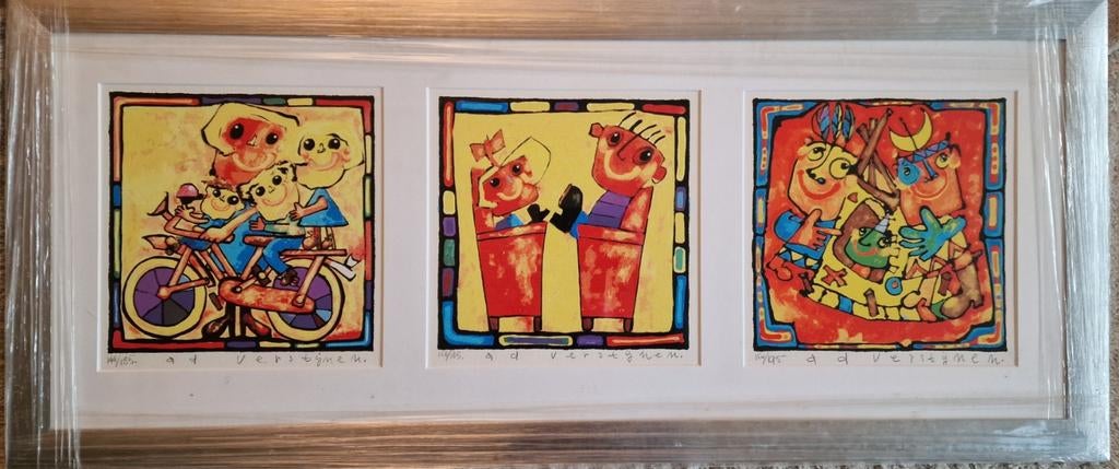 Ad Verstijnen Zeefdrukken in Lijst, Antiek en Kunst, Ophalen