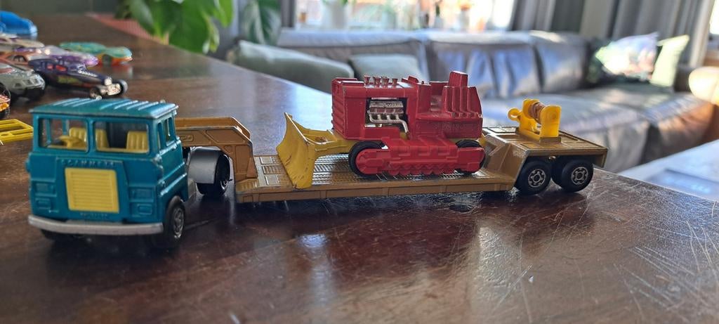 Matchbox Super Kings K-22 Scammell Low Loader 1973, Ophalen of Verzenden, Gebruikt