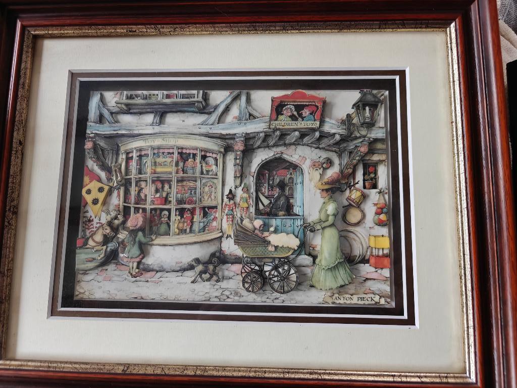 Anton Pieck 3D Paper - Children’s Toy Store - Apro - 23x16cm, Antiek en Kunst, Kunst | Tekeningen en Foto's, Ophalen of Verzenden