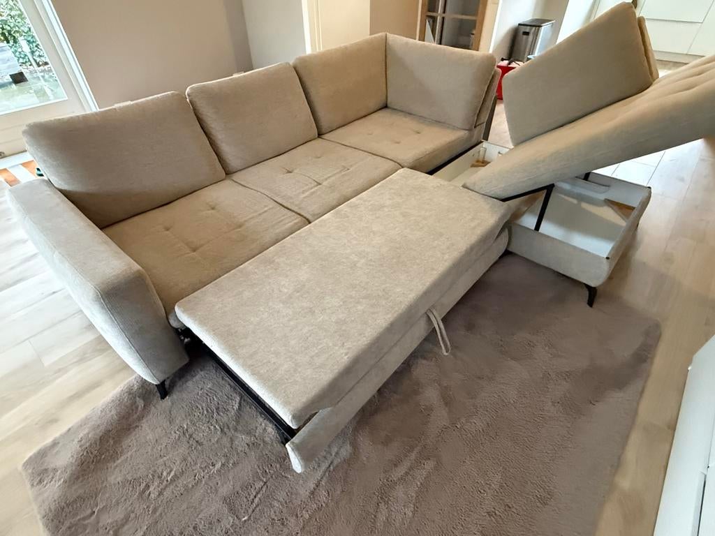 Hoekbank Brandon met slaapfunctie en bergruimte, 250 tot 300 cm, Gebruikt, Hoekbank, 75 tot 100 cm