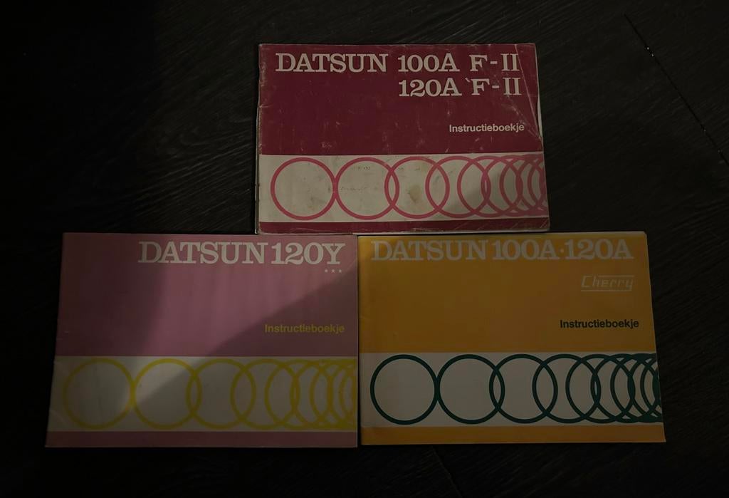 3 x Handleiding Datsun 100/120 A en 120 Y, Auto diversen, Ophalen of Verzenden