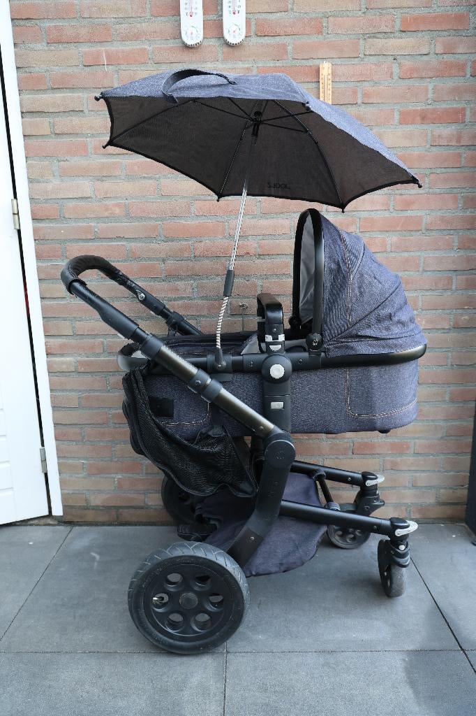 Joolz Day kinderwagen – spijkerstof, Overige merken, Gebruikt, Ophalen of Verzenden, Verstelbare duwstang