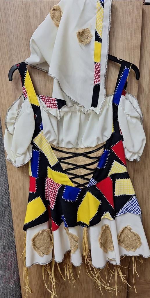 Carnavalsjurkje 'vogelverschrikker' maat 34, Ophalen, Zo goed als nieuw, Maat 34 (XS) of kleiner, Carnaval