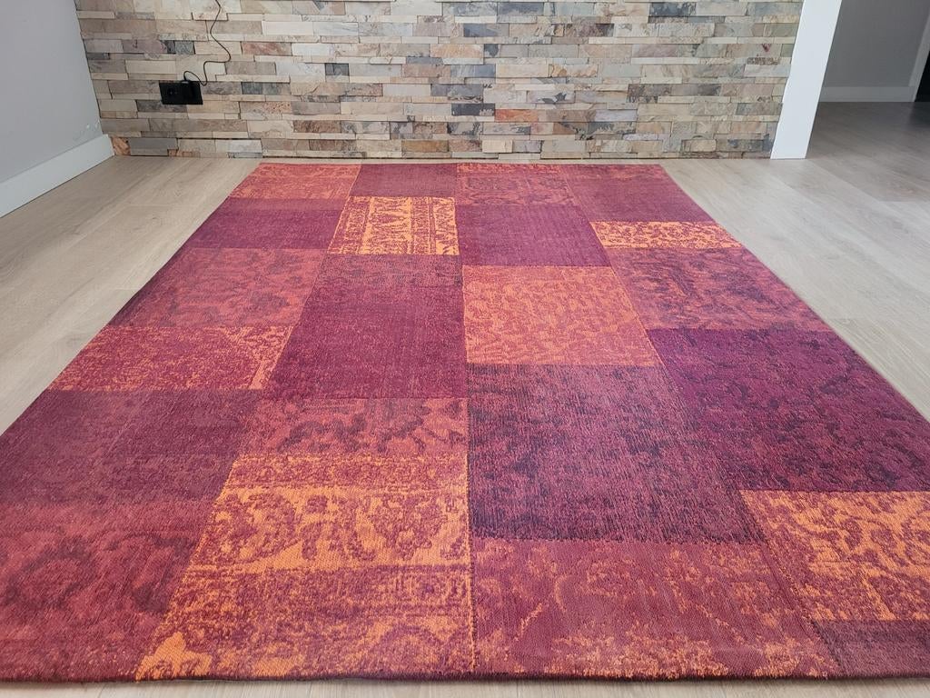 Vloerkleed Trinity Patchwork tomato 170x240 katoen nieuw!, 150 tot 200 cm, Ophalen of Verzenden, Design klasse comfortabel kwaliteit