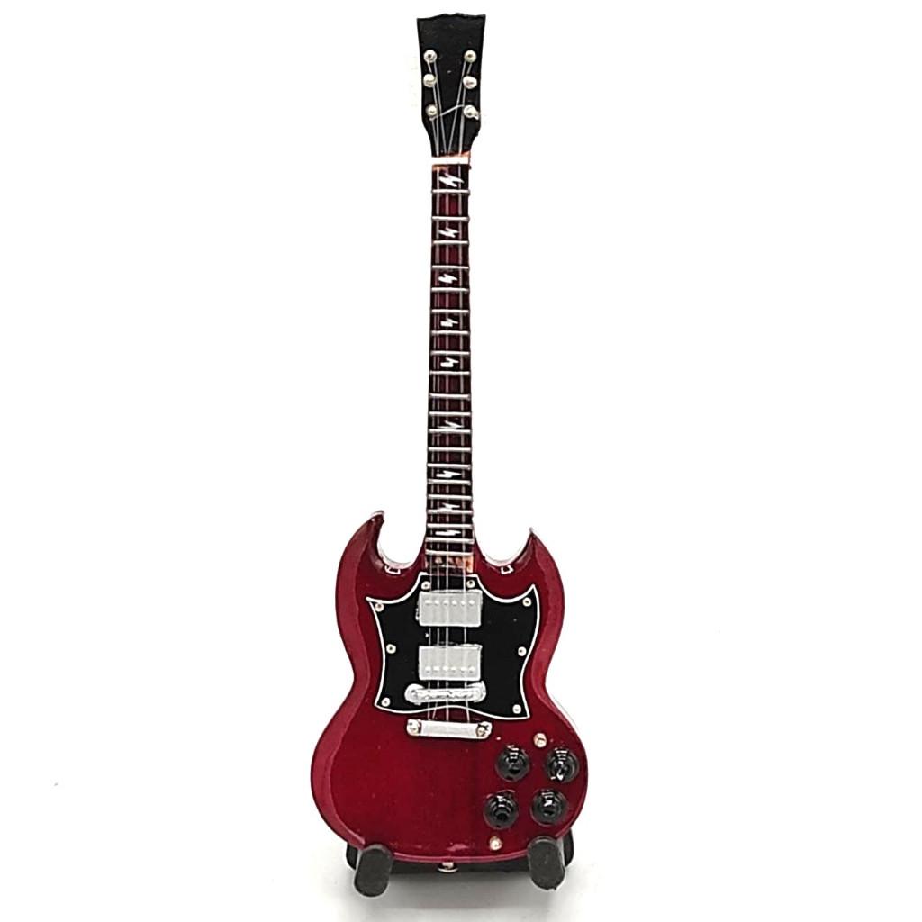 Angus Young ACDC miniatuur gitaar van hout mini deco guitar, Info@deconoord.nl, Deco Noord, Nieuw, Ophalen of Verzenden