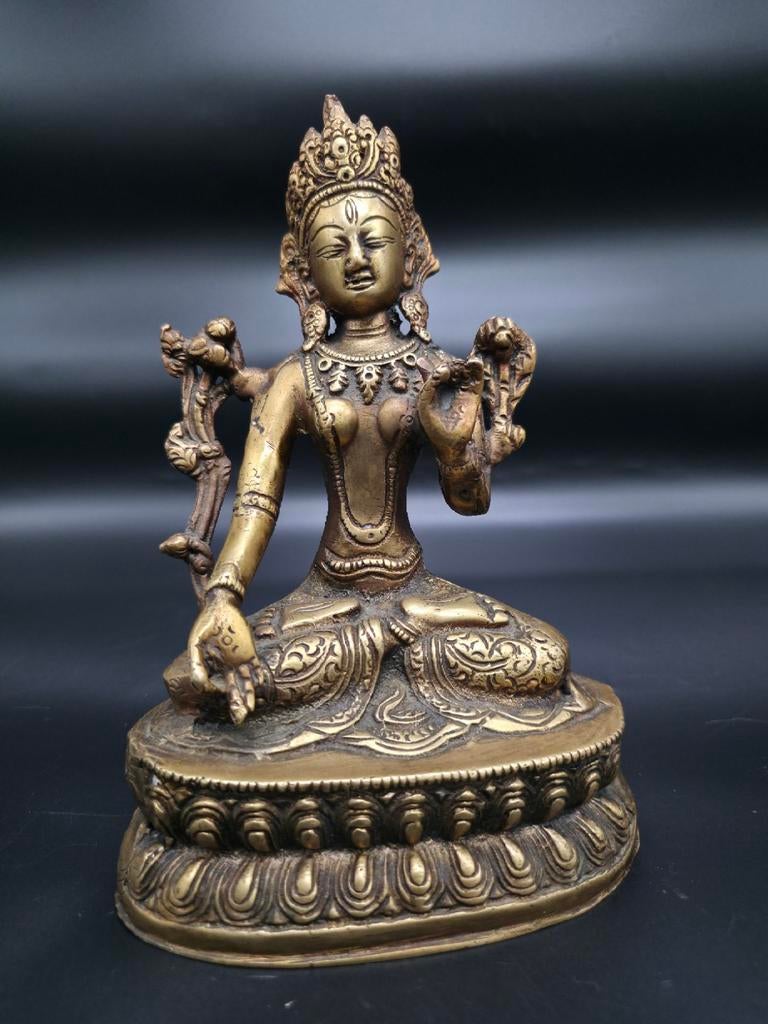 Bronzen Tara Beeld - 19e Eeuw Nepal/Tibet, Ophalen of Verzenden