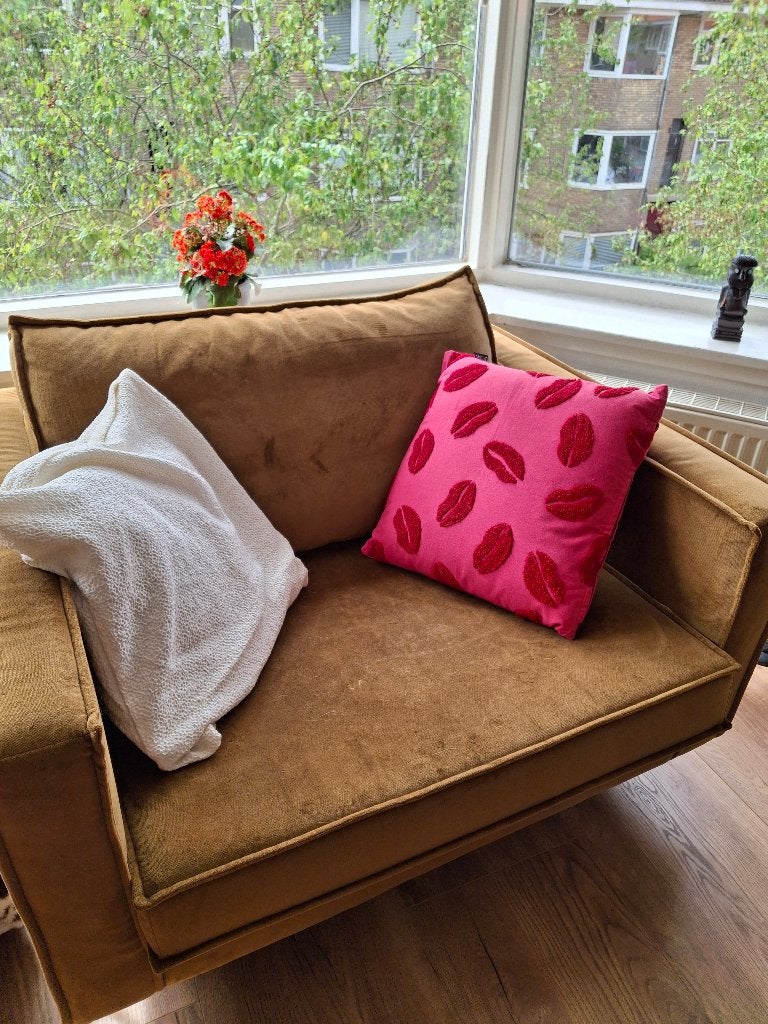 BePureHome Rodeo fauteuil velvet camel, Huis en Inrichting, Fauteuils, Ophalen, Gebruikt, Overige materialen, 75 tot 100 cm