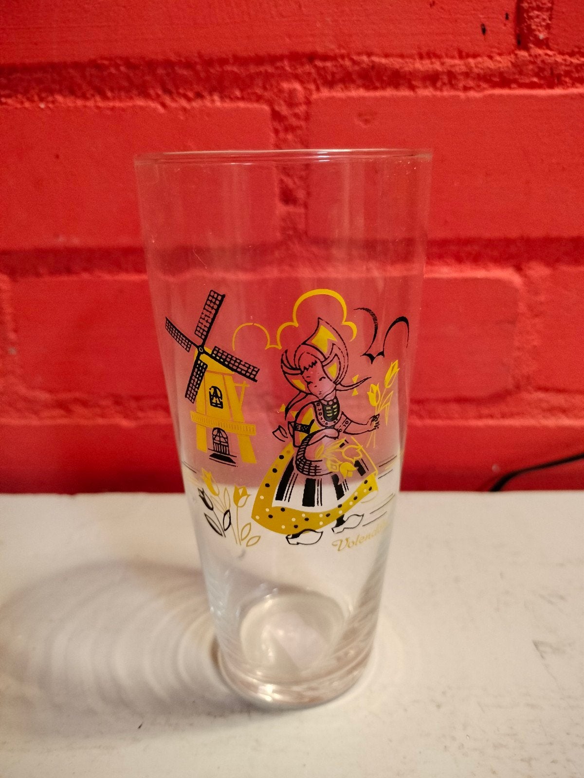Vintage glas VOLENDAM, Ophalen of Verzenden, Gebruikt, Frisdrankglas