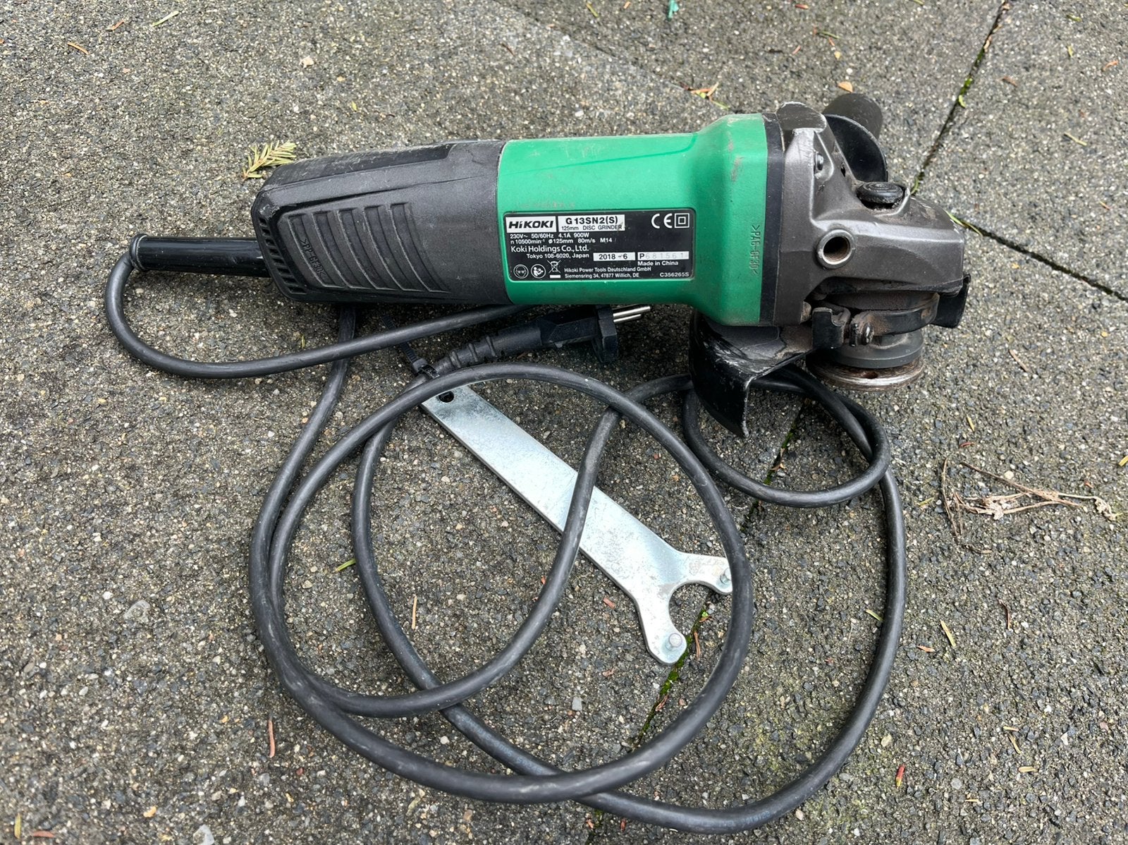 Hikoki haakse slijper, Ophalen, Zo goed als nieuw, Minder dan 700 watt, Haakse handslijpmachine