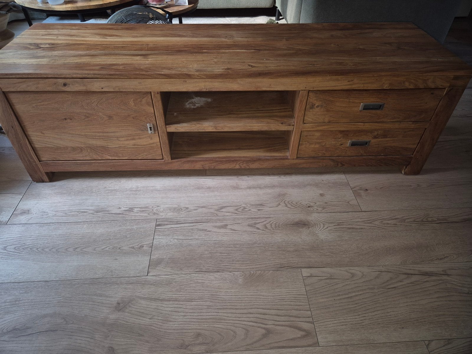 Moet nu weg!  Teakhouten TV Dressoir Henders & Hazel Batamba, Gebruikt, 150 tot 200 cm, Teakhout, Ophalen of Verzenden