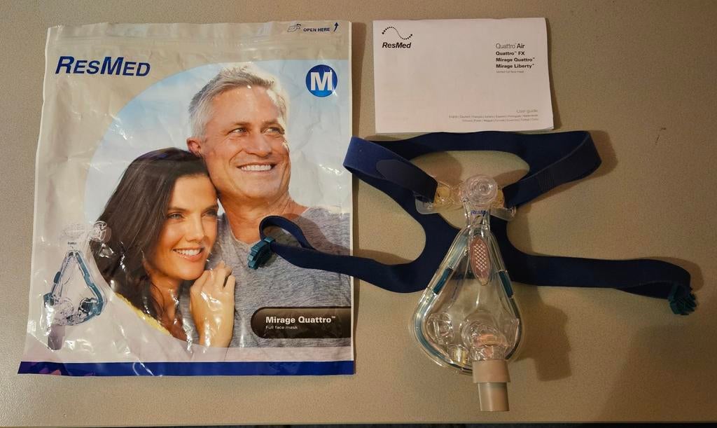 Resmed Mirage Quattro full face mask, maat M, Ophalen of Verzenden, Zo goed als nieuw