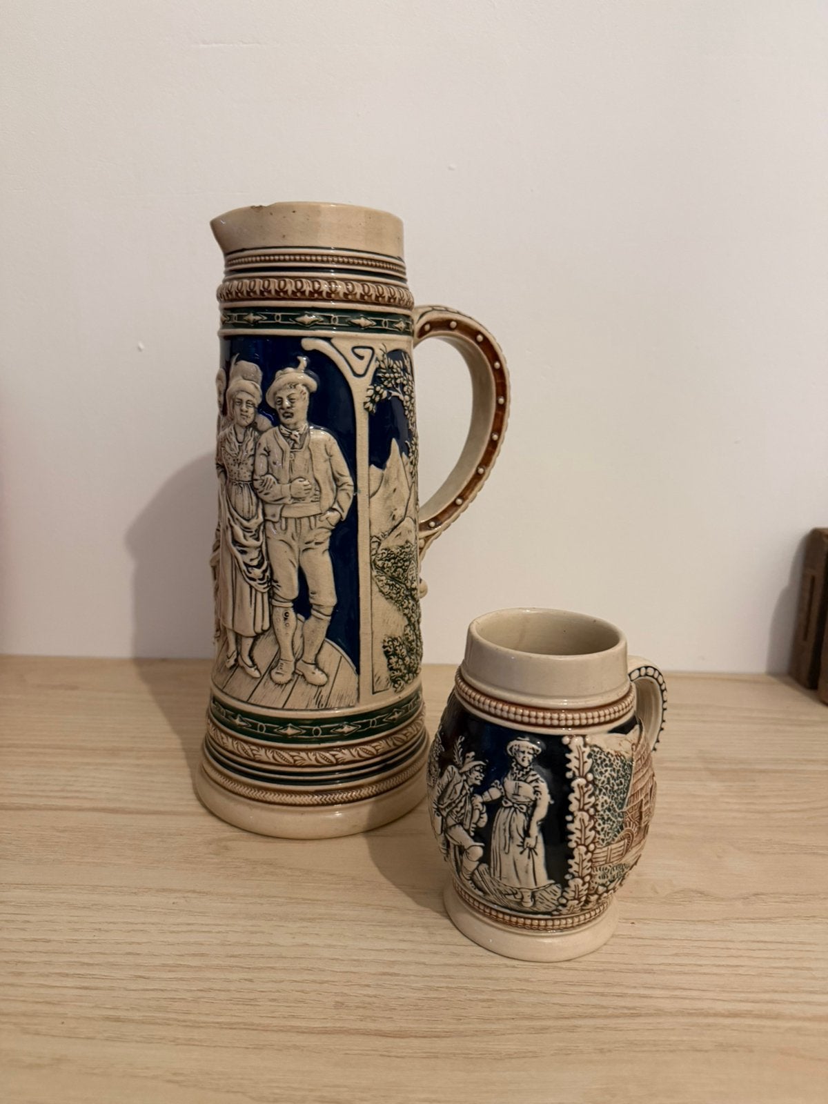 Vintage Duitse keramische bierkruiken (Marzi & Remy), Ophalen of Verzenden