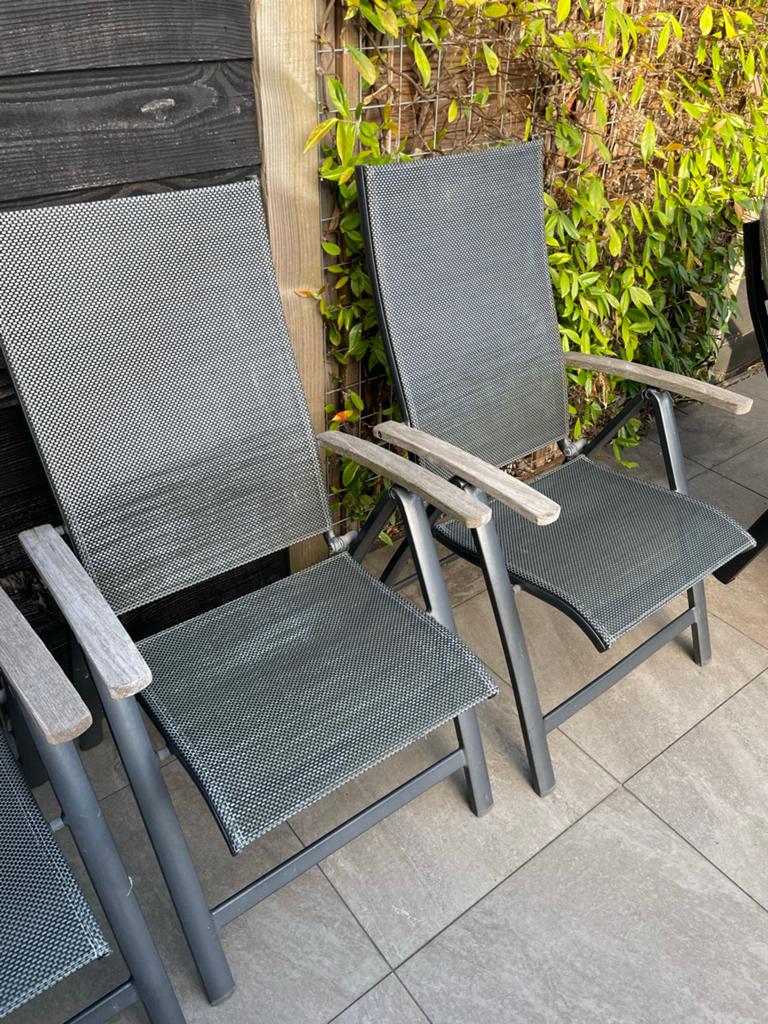 Bellagio tuinstoelen met verstelbare rugleuning, Tuin en Terras, Tuinstoelen, Gebruikt, Aluminium, Verstelbaar, Ophalen
