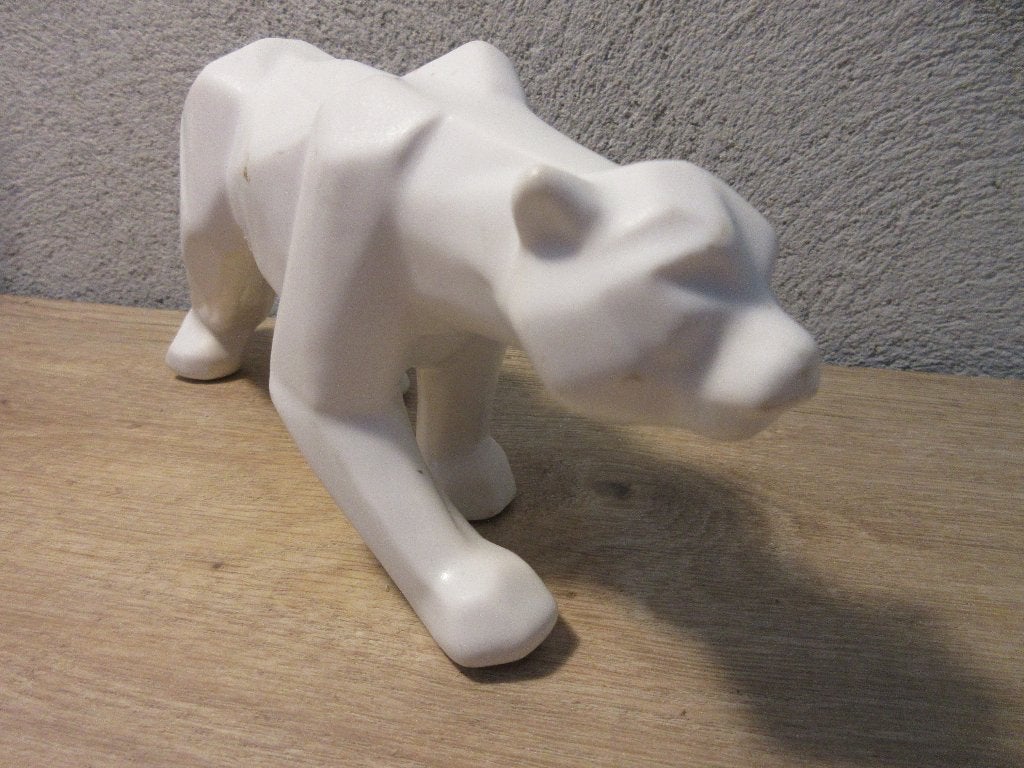 Mat wit panter beeld met geometrische hoeken, Ophalen of Verzenden, Gebruikt, Dier