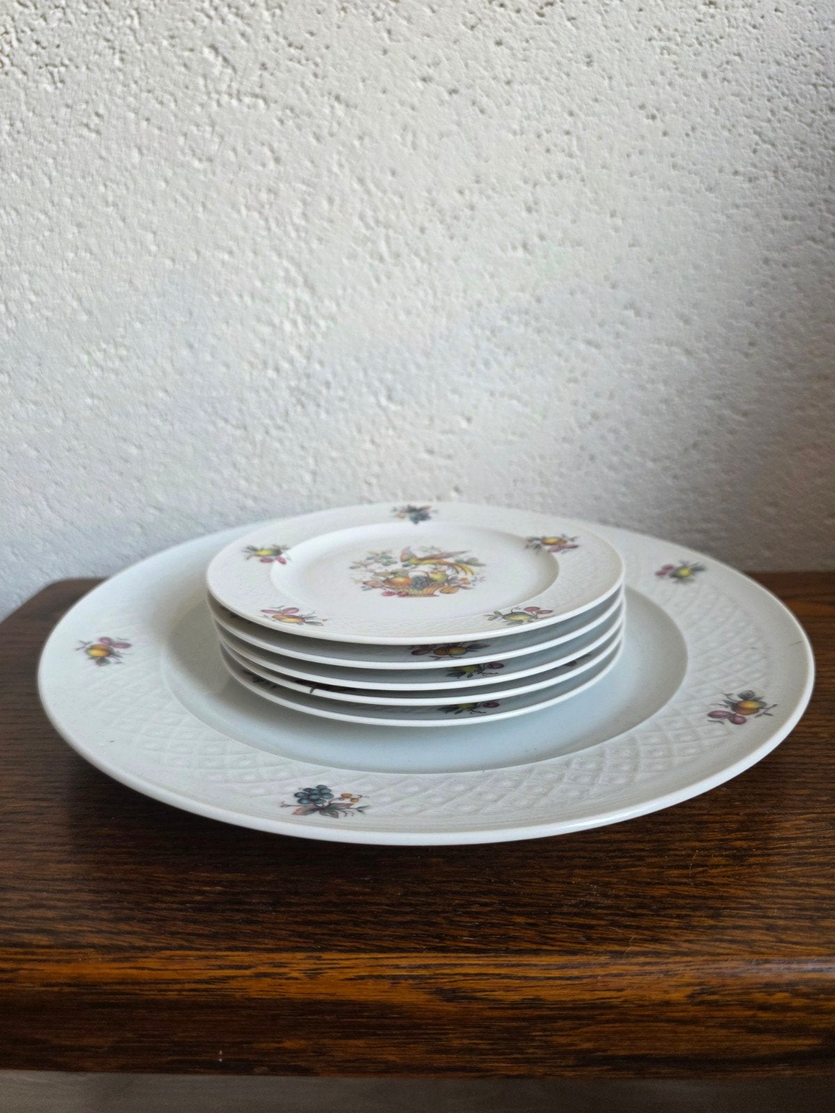 Vintage Seltmann Weiden Bavaria Taartset Paradijsvogel, Ophalen of Verzenden