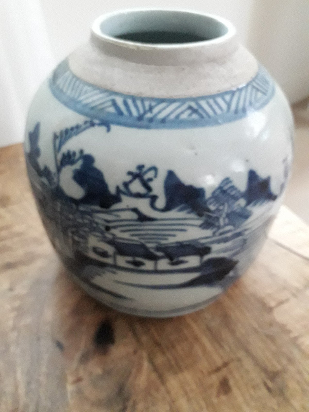 Antieke Chinese gemberpot, blauw-wit porselein, Antiek en Kunst, Antiek | Vazen, Ophalen of Verzenden