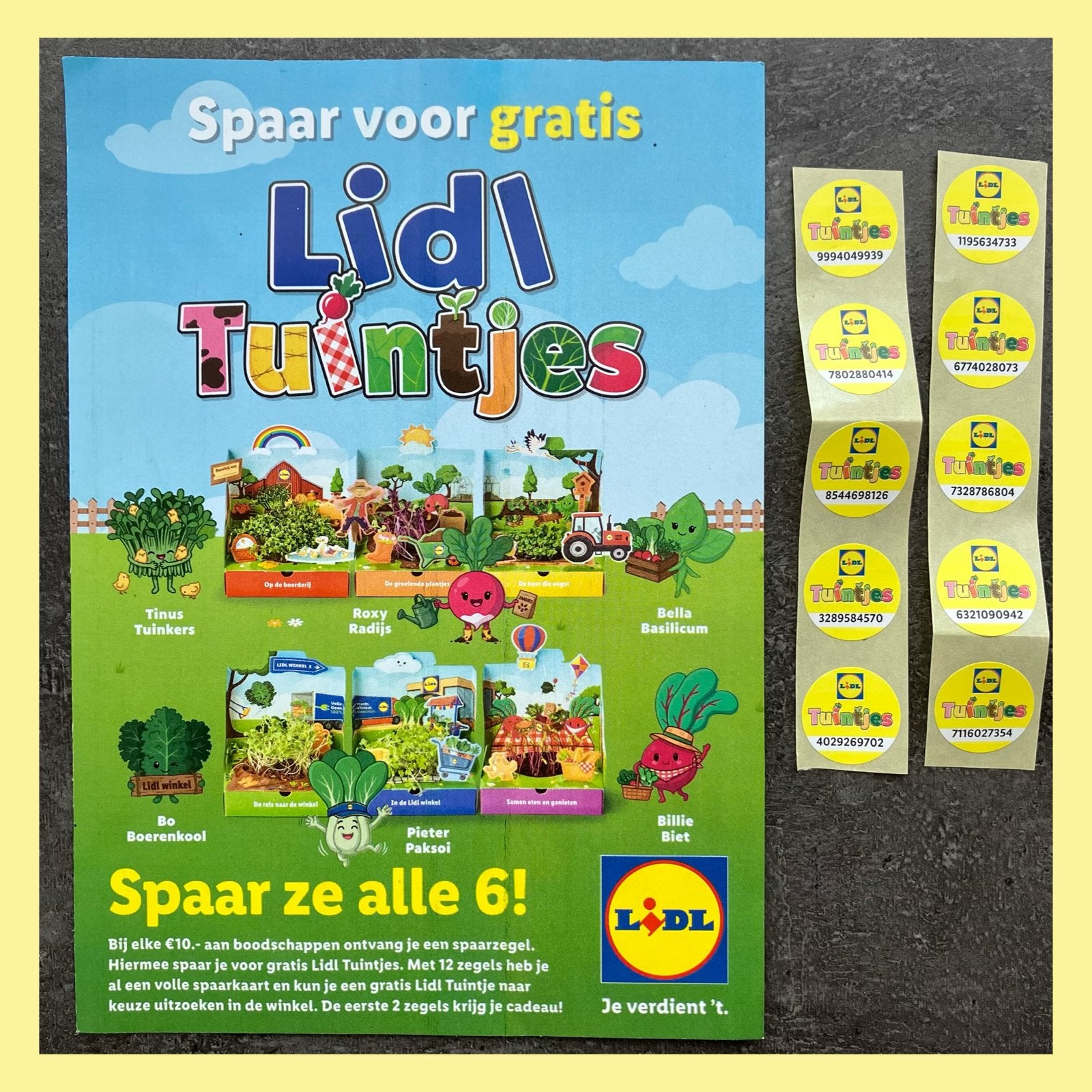 10 Lidl TuinZegels voor spaaractie, Lidl, Ophalen of Verzenden