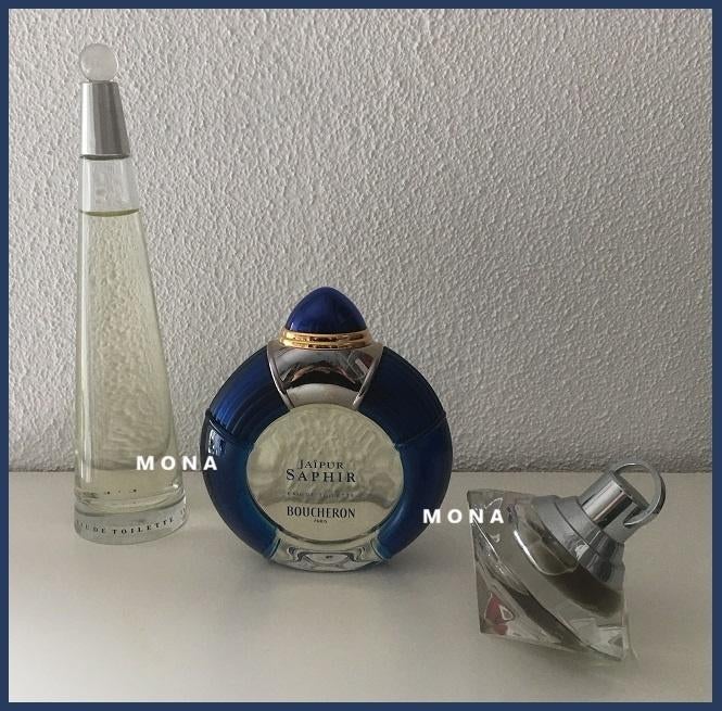 Verzameling parfum factices dummy's etalage flacons, Ophalen of Verzenden, Zo goed als nieuw, Parfumfles, Gevuld