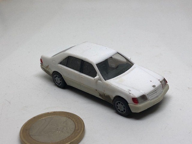 Mercedes 600 SEL Wit, Herpa, Ophalen of Verzenden, Gebruikt, Auto, Herpa