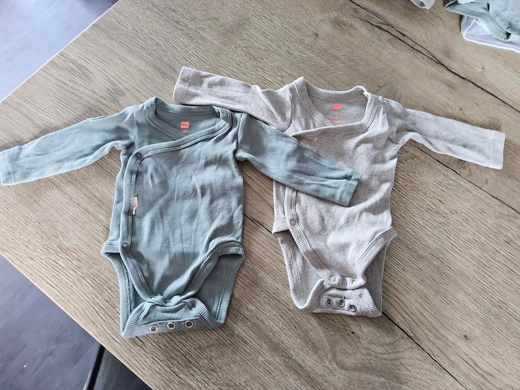 2 rompers lange mouw maat 50, Kinderen en Baby's, Babykleding | Maat 50, Nacht- of Onderkleding, Gebruikt, Jongetje of Meisje