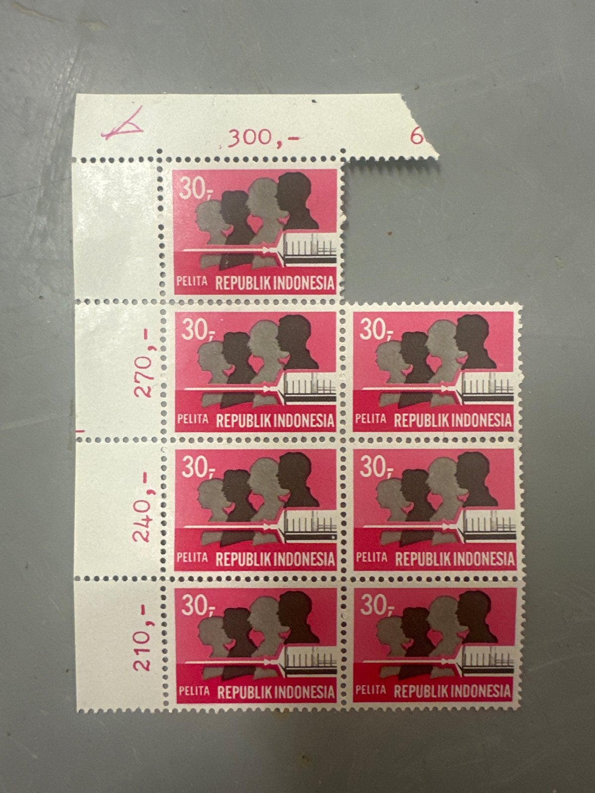 Postzegels Pelita, Republik Indonesië - Blokkies van 6, Ophalen of Verzenden, Postfris, Zuidoost-Azië