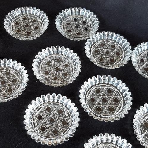 Glazen onderzetters 12 stuks vintage, Ophalen, Glasonderzetter, Gebruikt, Glas