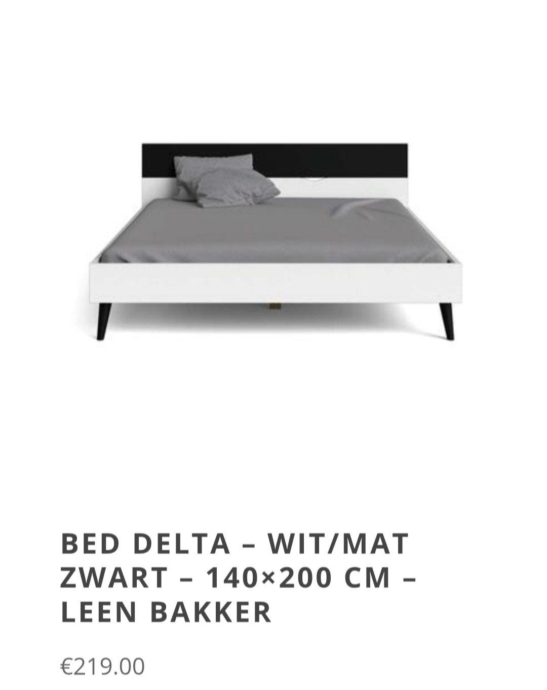 ZGAN Bedombouw wit/zwart 160x200 cm, Ophalen, Zwart, Tweepersoons, Zo goed als nieuw