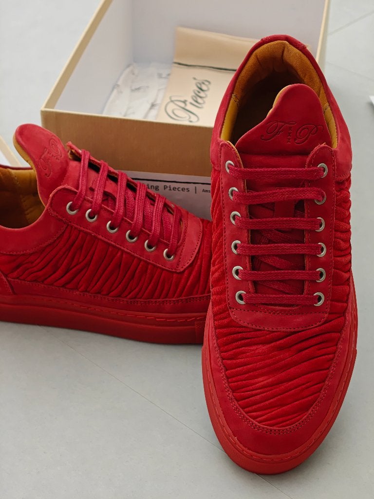 Filling pieces wrinkles leather fire red, Kleding | Heren, Schoenen, Ophalen, Filling Pieces, Overige kleuren, Sneakers of Gympen