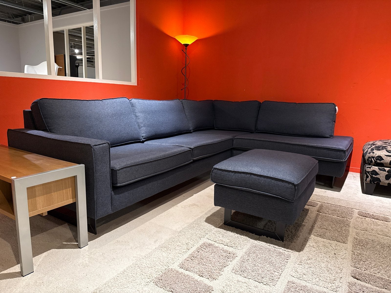 Hoekbank met hocker - 290x220cm, 250 tot 300 cm, Gebruikt, ., Hoekbank