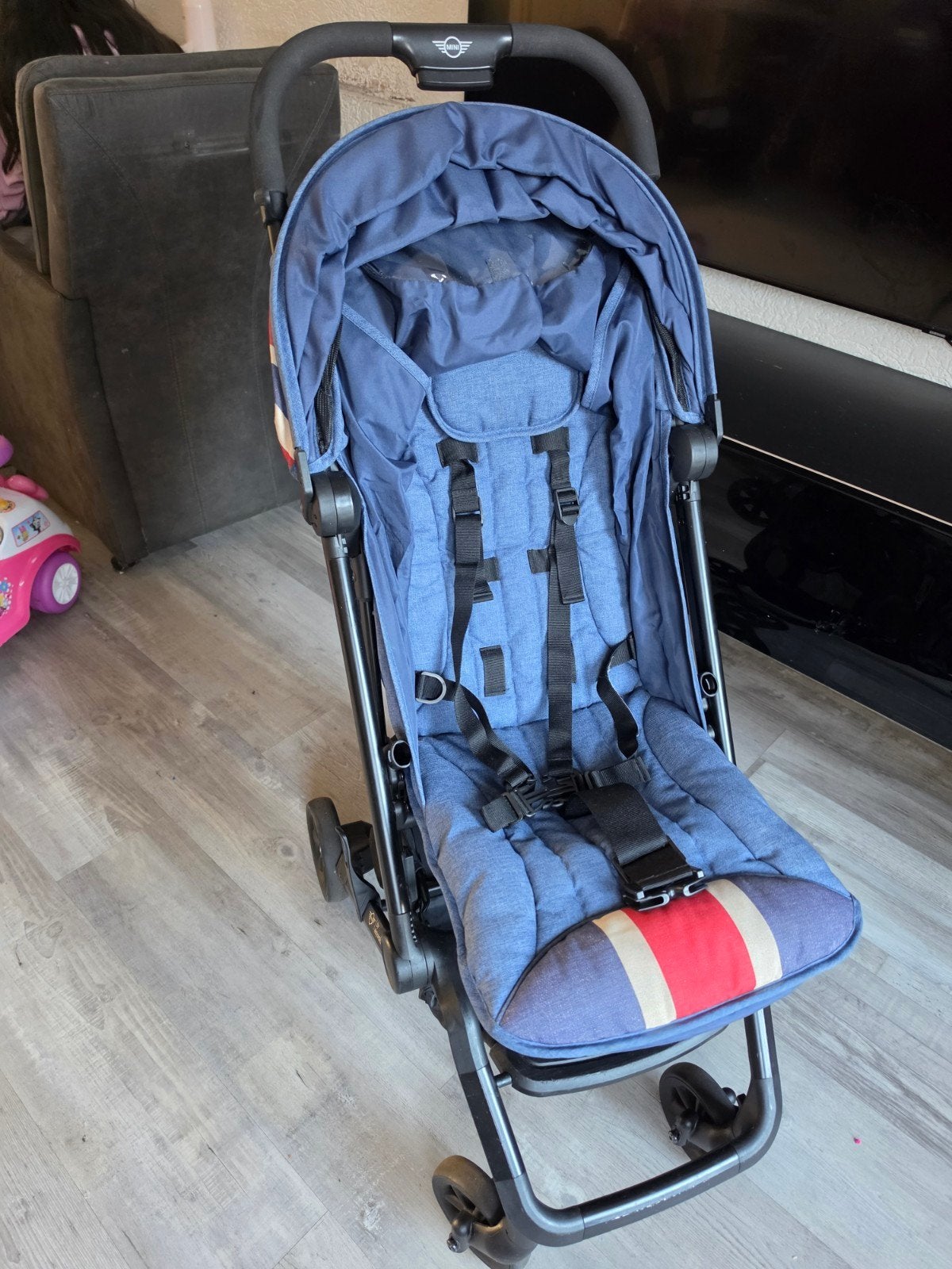 MINI by Easywalker Buggy - Blauw, Kinderen en Baby's, Ophalen of Verzenden, Gebruikt, Overige merken, Verstelbare rugleuning