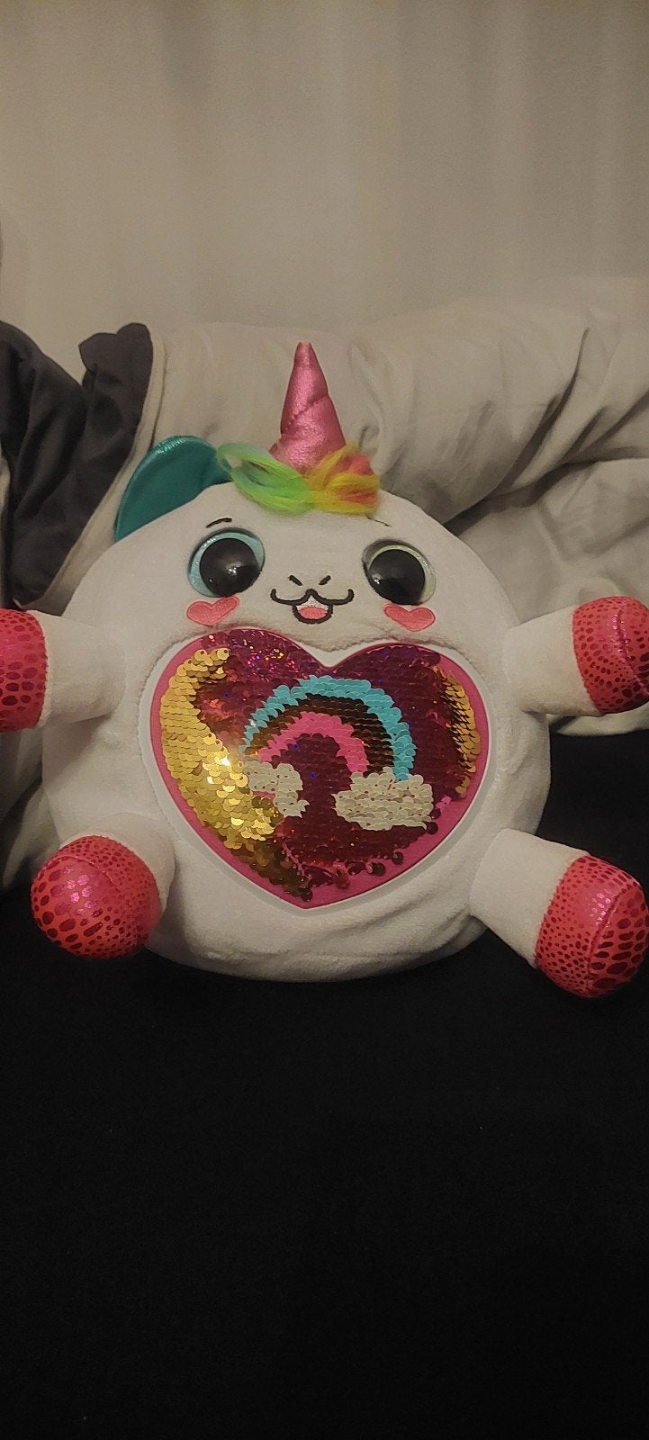 Schattige Eenhoorn Knuffel met Omkeerbare Pailletten, Kinderen en Baby's, Speelgoed | Knuffels en Pluche, Overige karakters, Ophalen of Verzenden