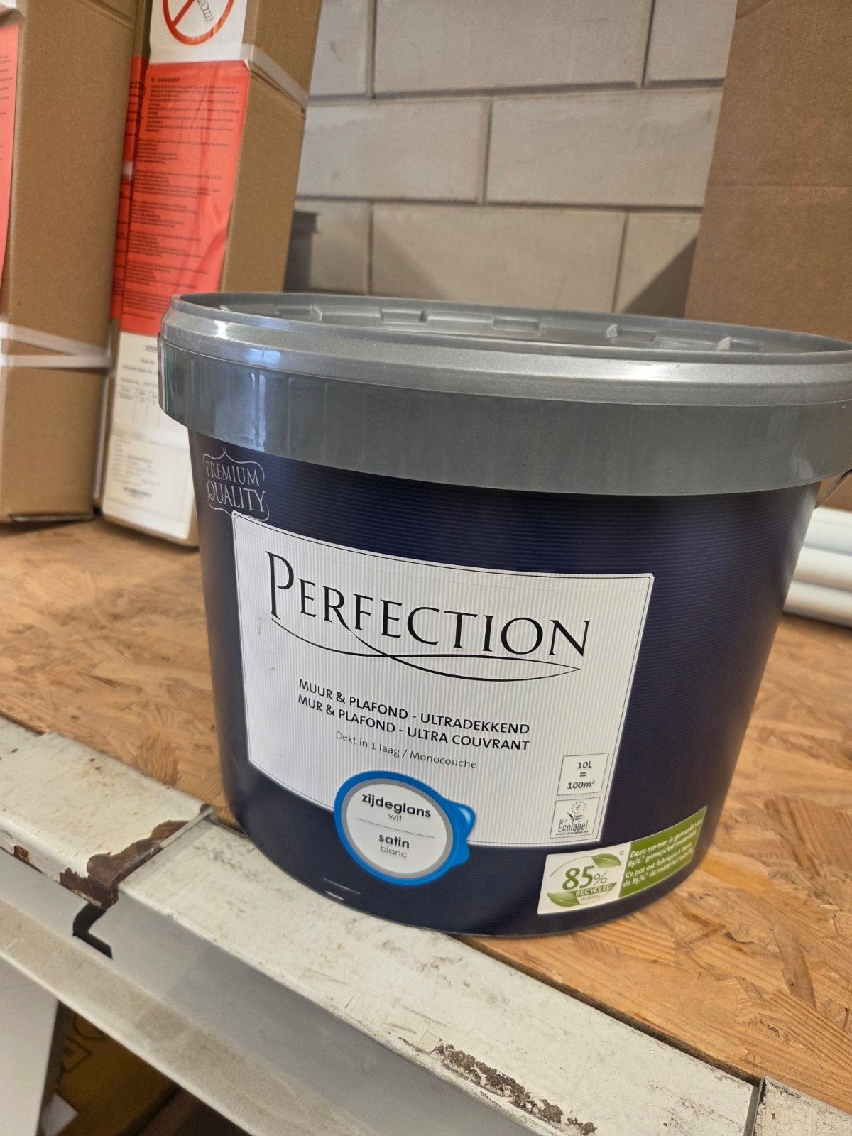 Perfection Muur & Plafond Zijdeglans Verf Wit 10L, Ophalen, Wit, Nieuw, Verf